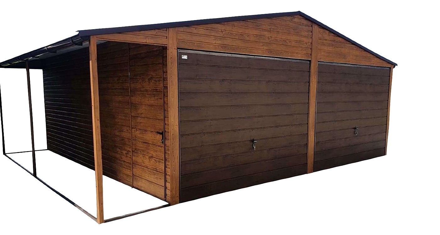Garaż 6x5 dwuspad + drzwi + wiata 1x5 - obrazek 3