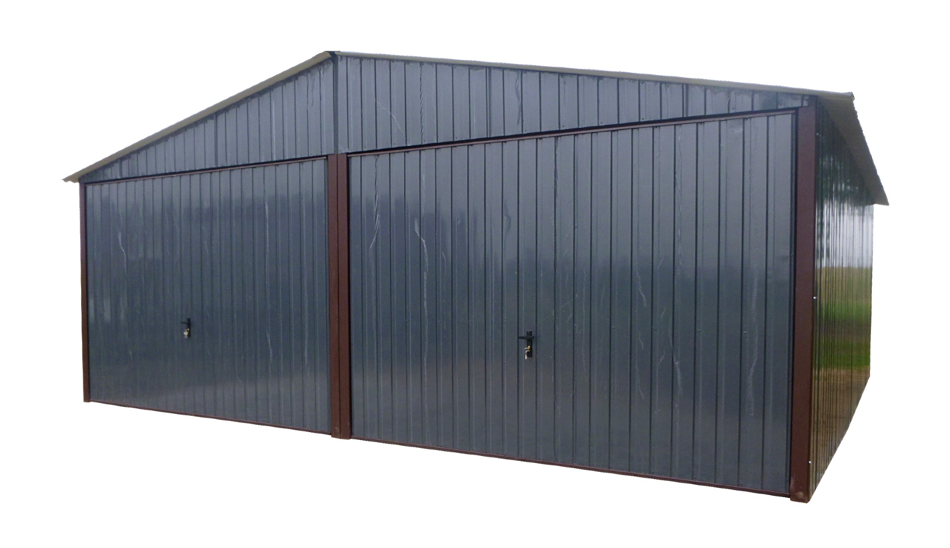 GARAŻ BLASZANY 6x5 dwuspad antracyt - obrazek 2